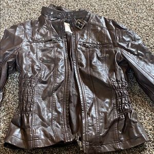 Guess brown leather jacket